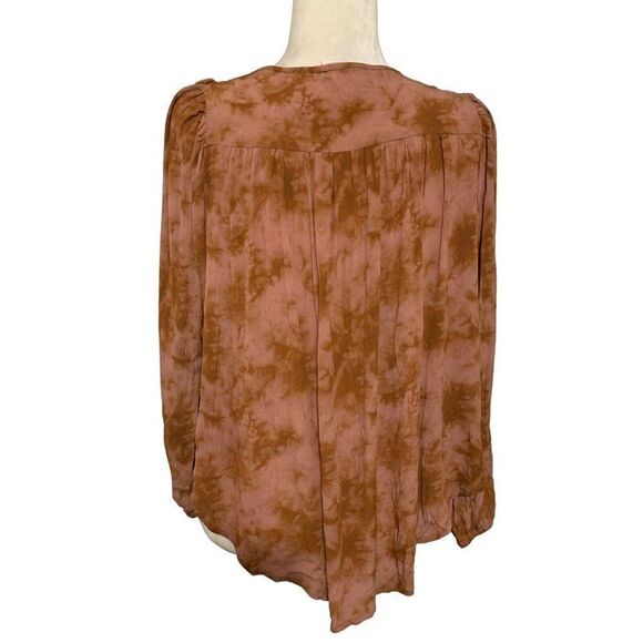 louise misha womens orange brown tie dye long sleeve top 36 Small France - Picture 2 of 5